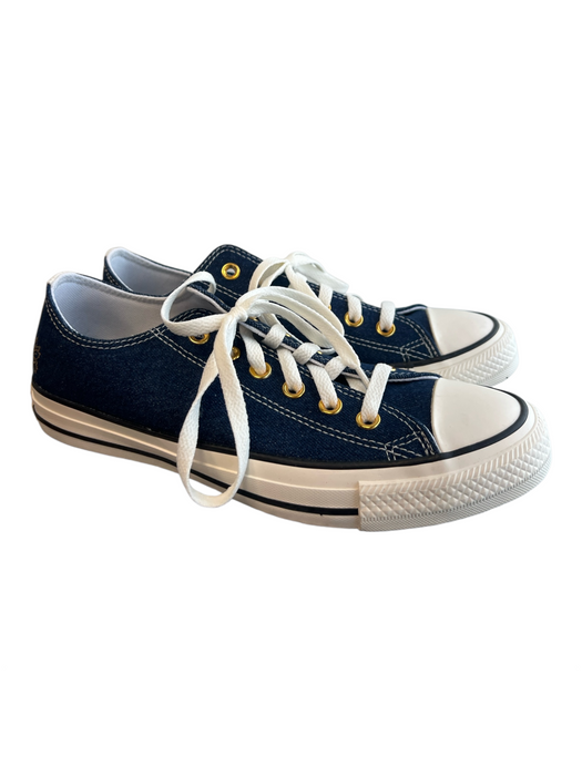 Converse Shoe Size 8.5 Blue Denim Gold hardware Lace Up Almond Toe Chucks Shoes Blue / 8.5
