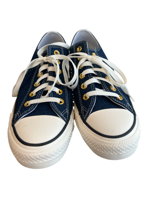 Converse Shoe Size 8.5 Blue Denim Gold hardware Lace Up Almond Toe Chucks Shoes Blue / 8.5
