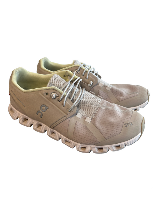 On Cloud Shoe Size 8 Beige Manmade Material Lace Up Perforated Runner Shoes Beige / 8