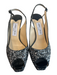 Jimmy Choo Shoe Size 38 Glitter Leather Peep Toe Slingback Stiletto Shoes Glitter / 38