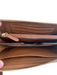 Michael Kors Brown Leather Wristlet Gold Hardware Zipper Inside Pockets Wallets Brown