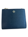 Tory Burch Black Leather Snap Closure Zipper Gold Hardware Logo Wallets Black