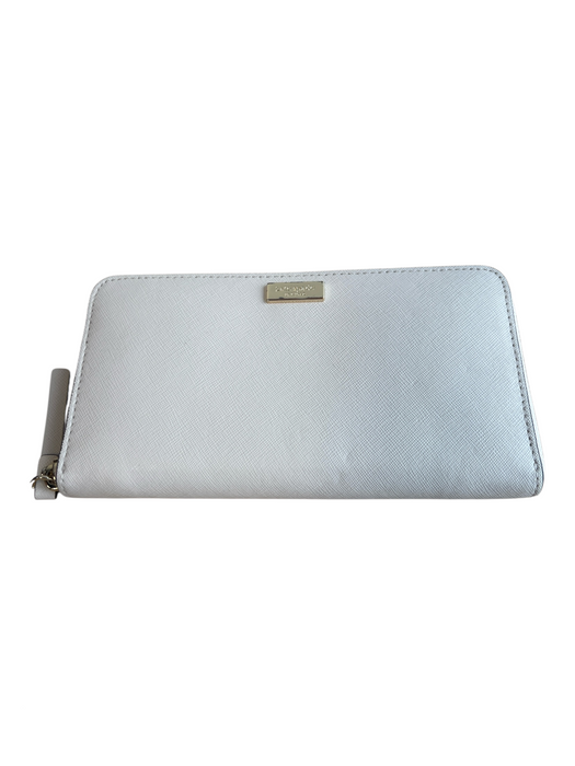 Kate Spade Bone Leather Gold hardware Zipper Inside & Out Pockets Wallets Bone