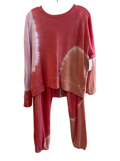 Sundry Size Small Pink Ombre Rayon Blend Tie Die Long Sleeve Sweatpants Pant Set Pink Ombre / Small
