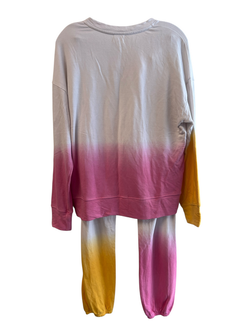 Sundry Size 2 Pink & Yellow Rayon Blend Tie Die Long Sleeve Sweatpants Pant Set Pink & Yellow / 2