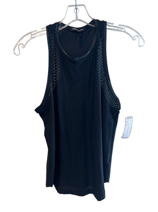 Koral Size XS Black Polyamide Round Neck Racerback Mesh Semi Sheer Top Black / XS