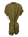 Burberry Brit Size 10 Army Green Silk Blend Button Front Cap Sleeve Romper Army Green / 10