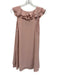 Amanda Uprichard Size M Pink Polyester V Neck Ruffles Mini keyhole front Dress Pink / M