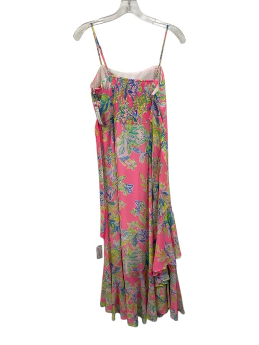 Lilly Pulitzer Size 6 Pink, Green & Blue Polyester Botanical Print Dress Pink, Green & Blue / 6