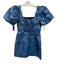 Lilly Pulitzer Size 6 Mixed Blues Polyester Blend Metallic Thread Brocade Dress Mixed Blues / 6