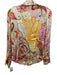 St. John Collection Size 2 Cream, Red & Multi Silk Blend Long Sleeve Top Cream, Red & Multi / 2