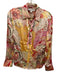 St. John Collection Size 2 Cream, Red & Multi Silk Blend Long Sleeve Top Cream, Red & Multi / 2