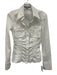 Gucci Size 42 Cream White Cotton Blend Long Sleeve Ruched Button Up Top Cream White / 42