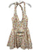 Housecb Size M tall White, Pink, Orange Cotton Blend Floral Design Dress White, Pink, Orange / M tall