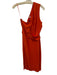 Reiss Size 2 Orange Viscose One Shoulder Twist & pull accent Side Slit Dress Orange / 2