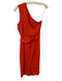 Reiss Size 2 Orange Viscose One Shoulder Twist & pull accent Side Slit Dress Orange / 2