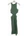 Zara Size M Sage green Cotton Crew Neck Sleeveless Side Cut Outs Side Zip Dress Sage green / M