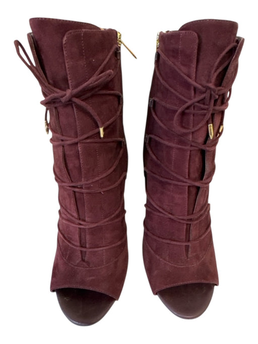 Sam Edelman Shoe Size 11 Burgundy Purple Suede Upper Lace Up Ankle Booties Burgundy Purple / 11