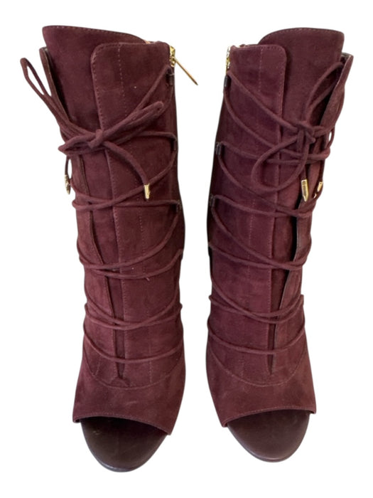 Sam Edelman Shoe Size 11 Burgundy Purple Suede Upper Lace Up Ankle Booties Burgundy Purple / 11