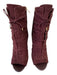 Sam Edelman Shoe Size 11 Burgundy Purple Suede Upper Lace Up Ankle Booties Burgundy Purple / 11