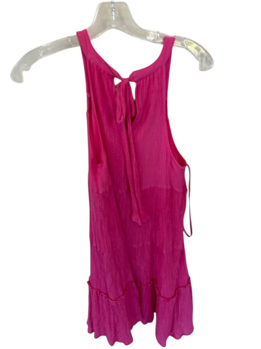 New In Size S Pink Cotton Sleeveless Crinkle Lined Dress Pink / S