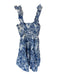 Amanda Uprichard Size XS White & Blue Cotton Sleeveless smocked Seashells Dress White & Blue / XS
