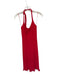 Amanda Uprichard Size S Red Viscose Halter Neck Knit Midi Dress Red / S