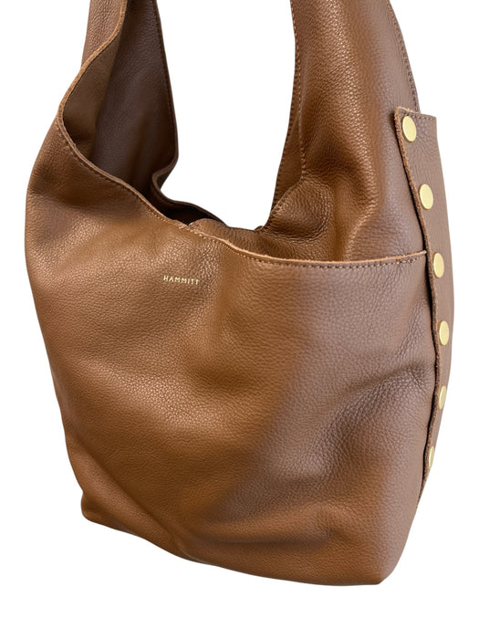 Hammitt Brown Leather Gold hardware Shoulder Bag Zip Close Assymmetrical Bag Brown / M