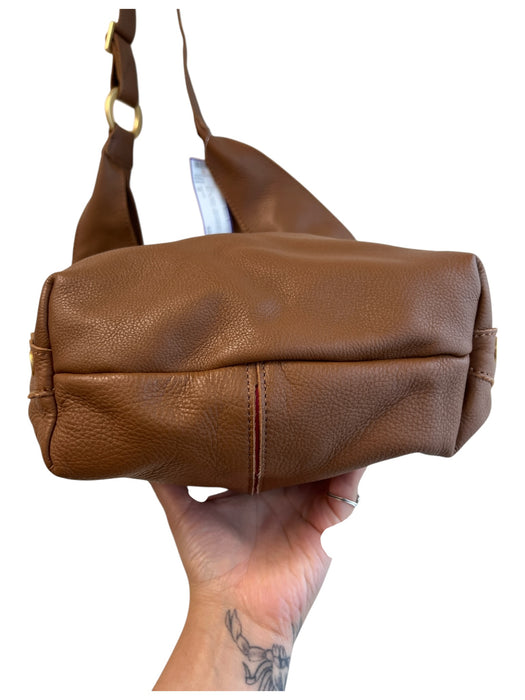 Hammitt Brown Leather Gold hardware Shoulder Bag Zip Close Assymmetrical Bag Brown / M