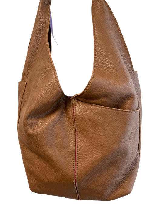 Hammitt Brown Leather Gold hardware Shoulder Bag Zip Close Assymmetrical Bag Brown / M