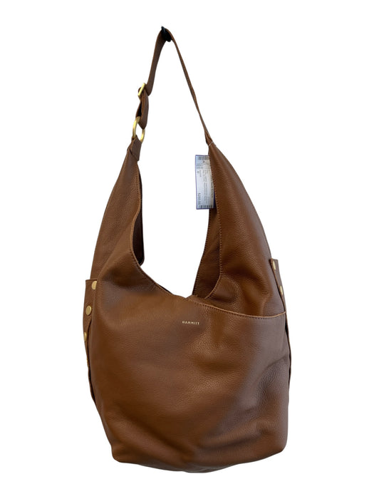 Hammitt Brown Leather Gold hardware Shoulder Bag Zip Close Assymmetrical Bag Brown / M