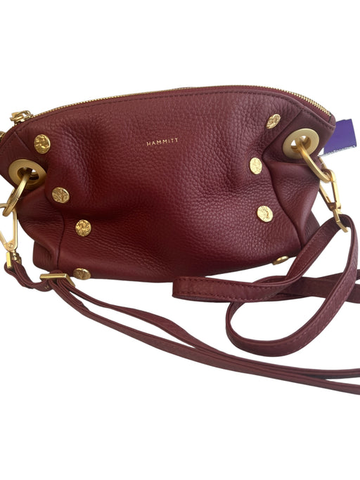 Hammitt Red Wine Leather Gold hardware Zip Close Card holder Bag Red Wine / S