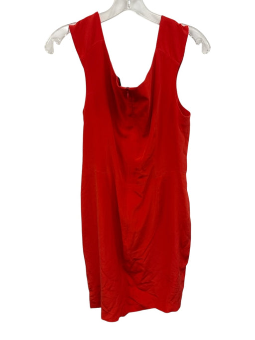 Claire Chataigner Size Est M Red Orange Silk Sleeveless Split Neck Dress Red Orange / Est M