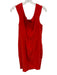 Claire Chataigner Size Est M Red Orange Silk Sleeveless Split Neck Dress Red Orange / Est M