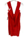 Claire Chataigner Size Est M Red Orange Silk Sleeveless Split Neck Dress Red Orange / Est M