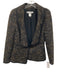 Oscar de la Renta Size 4 Black, Brown & Gold Wool Blend Tweed Blazer Jacket Black, Brown & Gold / 4
