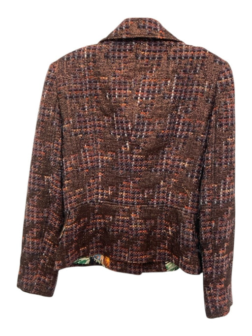 Dolce & Gabbana Size 42 Purple, Orange & Black Wool Blend Tweed Blazer Jacket Purple, Orange & Black / 42