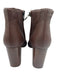 Vince Shoe Size 7.5 Brown Leather Upper Side Zip Peep Toe Block Heel Ankle Boots Brown / 7.5