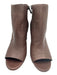 Vince Shoe Size 7.5 Brown Leather Upper Side Zip Peep Toe Block Heel Ankle Boots Brown / 7.5