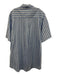 COS Size 6 Blue & White Cotton 1/2 Sleeve Stripe Buttons Midi Dress Blue & White / 6