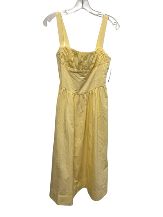 By Anthropologie Size S Butter Yellow Cotton Sleeveless Midi Dress Butter Yellow / S