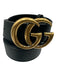 Gucci Black & Brass Leather Logo GG Marmont Belts Black & Brass / 90/36"
