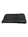 Chanel Black Caviar Leather Zip Up Interlocking CC Logo Continental Wallets Black