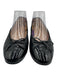 Chanel Shoe Size 39.5 Black Leather & Patent Leather Cap Toe Logo Flats Black / 39.5