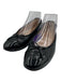 Chanel Shoe Size 39.5 Black Leather & Patent Leather Cap Toe Logo Flats Black / 39.5