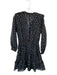 Current Air Size S Black & Gold Polyester Long Balloon Sleeve Metallic Dress Black & Gold / S