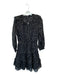 Current Air Size S Black & Gold Polyester Long Balloon Sleeve Metallic Dress Black & Gold / S