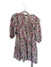 Cleobella Size M Peach & Green Cotton 3/4 Balloon Sleeve Botanical Ruffles Dress Peach & Green / M