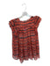 Ulla Johnson Size 6 Orange & navy Silk Flutter Sleeves Tie Dye Ruffles Top Orange & navy / 6