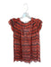 Ulla Johnson Size 6 Orange & navy Silk Flutter Sleeves Tie Dye Ruffles Top Orange & navy / 6